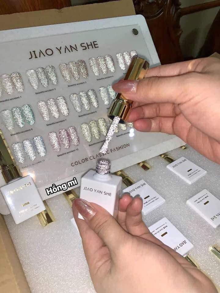 set sơn thạch nhũ hồng Jiao Yan She 16 màu