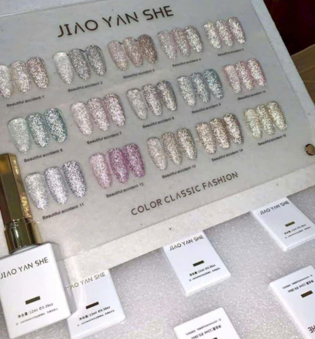 Set sơn thạch nhũ hồng Jiao Yan She 16 màu